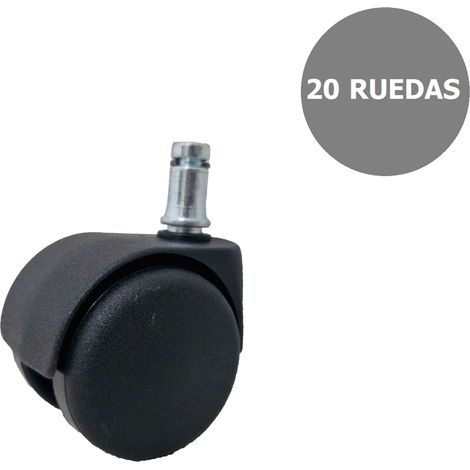 Kit de 20 ruedas de nailon autofrenantes de 50 mm perno 11 mm.