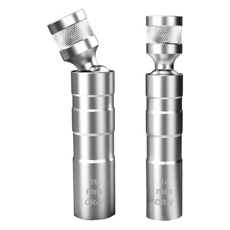 Set mit 2 Zündkerzenschlüsseln – 14 mm, 16-Zoll-Antrieb, 3/8"-Dünnwand-Magnet-Universal-Zündkerzen-Ausbauwerkzeug für Kfz-Reparaturen (1/5)