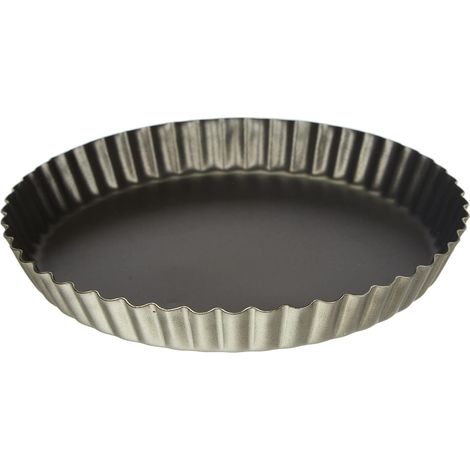 1 Moule à tarte Aluminium, Revêtement anti-adhésif, Diamètre 24 cm, Noir, Cuisine (1/4)