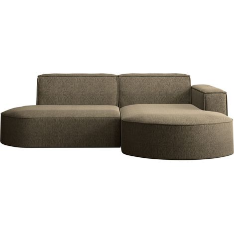 Ecksofa, Sofa L form, Couch L form MODENA L STUDIO stoff Neve Braun Rechts (1/3)
