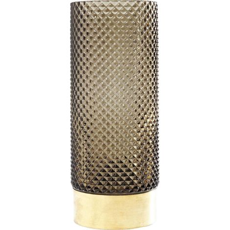Kare Design Vaso Barfly Dark Green, Verde Oliva, 25cm, Vetro Colorato/ottone Spazzolato, (1/4)