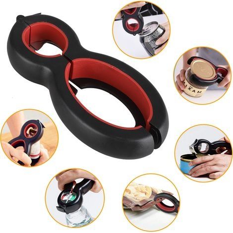 2, 1 pièce 6 en 1 bouteille, canette, soda et pot, vin bière couvercle Twist Off Jar Opener Claw C économie d'effort (1/5)
