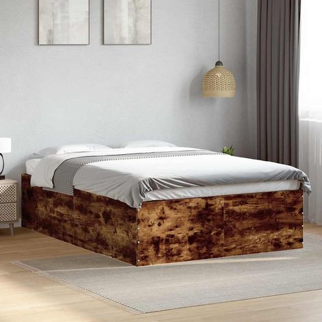 Estructura de cama madera de ingeniería roble ahumado 120x200cm vidaXL (1/5)