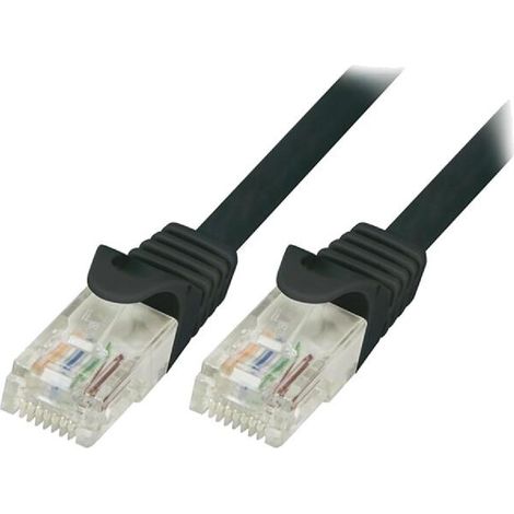 Cable reseau RJ45 male U-UTP Cat.5e noir- 0.25m