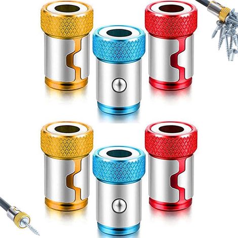 Lot de 6 porte-embouts - Aimant pour embouts - Anneau magnétique pour vis - Anneau magnétique universel - Anneau magnétique pour perceuse - Amovible - Anneau magnétique pour embouts-AquaForge (1/5)