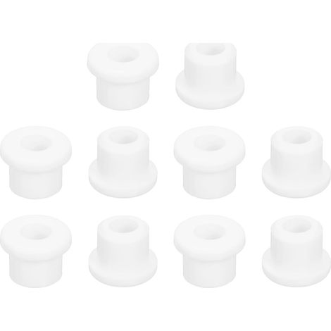 18Pcs Passe-Fils En Caoutchouc 10mm Trou De Perçage, 6mm ID Trou Passe-Fils Chapeau Blanc En Silicone Pour Câblage, Automobile (1/5)
