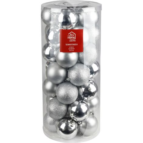 Weihnachtsbaumkugeln silber 35-tlg Christbaumschmuck Baumschmuck Christbaumkugel (1/3)