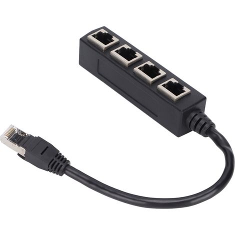 Adaptateur Ethernet 1 à 4 Ports RJ45, Répartiteur de Signal Haute Vitesse pour Câble Réseau (1/5)