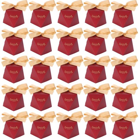 25 Boîtes de Bonbons et Biscuits Cadeau avec Ruban pour Anniversaire Mariage Fête Faveur (1/5)