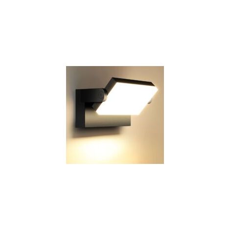 Applique da esterno/interno da 60 W, 5000 lm, nera, a LED, impermeabile IP65, 3000K, con pannello LED girevole a 360°, ideale per patio, ingresso, giardino e garage - Crezuo