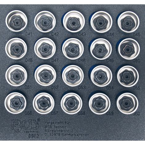 Bgs Technic – Jeu d’outils de réglage pour écrous de jantes BMW – 20 pièces – Inserts 17 mm pour démontage rapide – Accessoire pour servante d'atelier