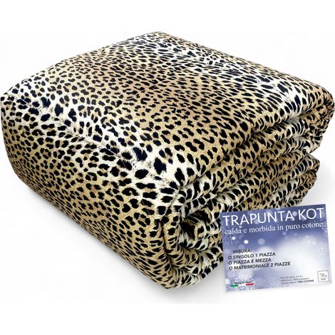 Kot Spotted Quilt - Couvre-lit d'hiver en pur coton - Fabriqué en Italie, doux et chaud cm. 260x270