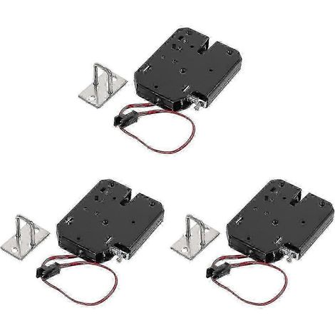 Trois serrures électromagnétiques 12V 2A, avec une capacité de charge de 330 lbs, adaptées aux systèmes de contrôle de porte électromagnétiques aux entrées de bureaux. (1/5)