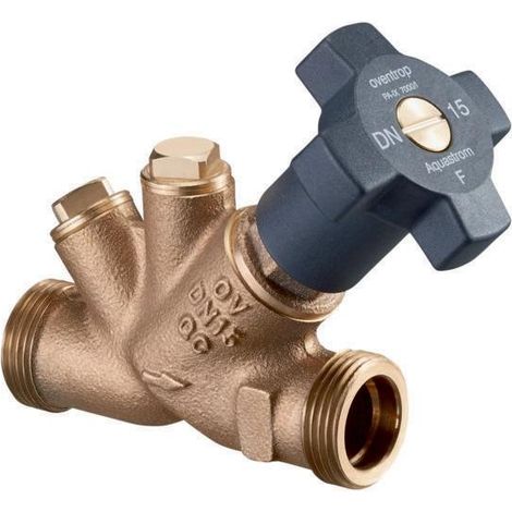 Oventrop Schrägsitzentil Aquastrom Freistromventil DN 32 1 1/2" Außengewinde mit Stopfen 4201810 (1/2)