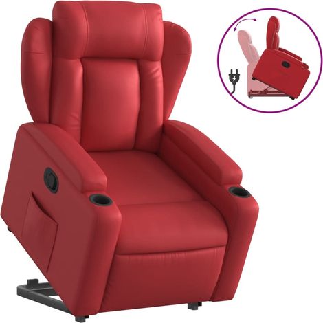 Maison Exclusive - Relaxsessel mit Aufstehhilfe Rot Kunstleder
