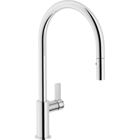 Nobili – Mitigeur de lavabo FL96137CR – Douchette extractible 2 jets – Finition chromé – Bec orientable – Limiteur de débit 50% (1/2)