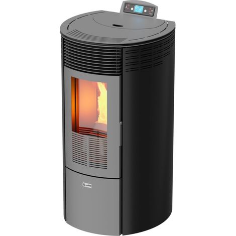 stufa a pellet canalizzata canadian stove "columbia 12c" nero 8,7 kw