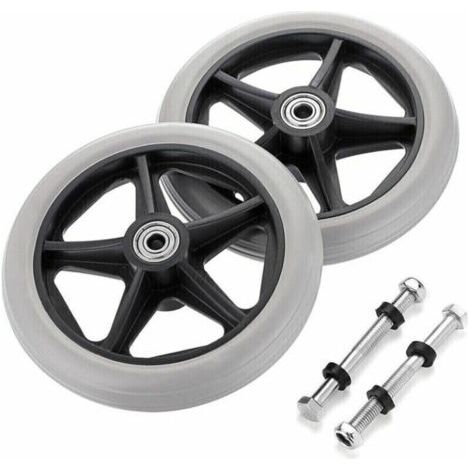 FENOPLASTICA2PCS de 6 pouces Roue en Caoutchouc de Remplacement pour Fauteuil Roulant Roues avant Rollator Walker Roulettes de Remplacement Antidérapantes Roulettes Roues Accessoires de Roue de Rempla (1/4)