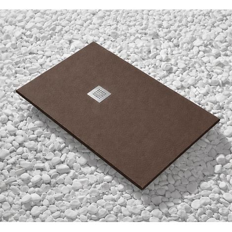 Piatto Doccia 90X120 cm Vulcano Line Slim Colore Cioccolato Ral 8017 In Resina Sintetica e Polvere Di Marmo Con Piletta In Omaggio - FRASCIO