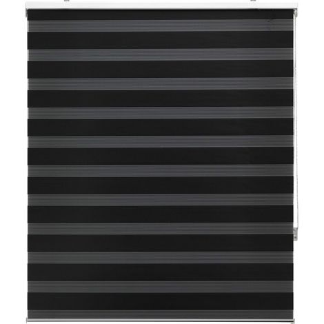 Blindecor Estor-Notte e Giorno Tenda Avvolgibile, Poliestere, Nero, 115 x 250 cm (1/4)