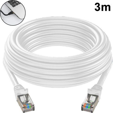 Cable Ethernet Cat6 - Plat - 250 Mhz - Connecteurs Rj45 Sans Accrochage - Pour Routeur Ordinateur Console - 1 Pièce (1/5)