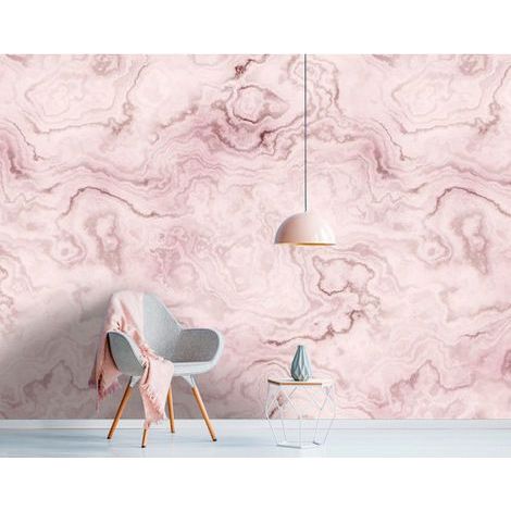 Papier peint panoramique rose à motifs marbre Tapisserie panoramique abstrait idéal chambre Papier peint panoramique tendance pour angle de mur (1/3)