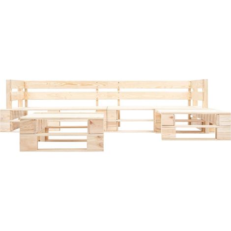 Maison Exclusive - 4-tlg. Garten-Paletten-Sofagarnitur Holz Natur (1/3)