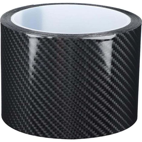 Autocollant en Fibre de Carbone, Film de Protection en Fibre de Carbone Noir, Protection de Bord de Porte de Voiture, Autocollant Anti-rayures, Accessoire de Voiture(7CM3M) (1/4)