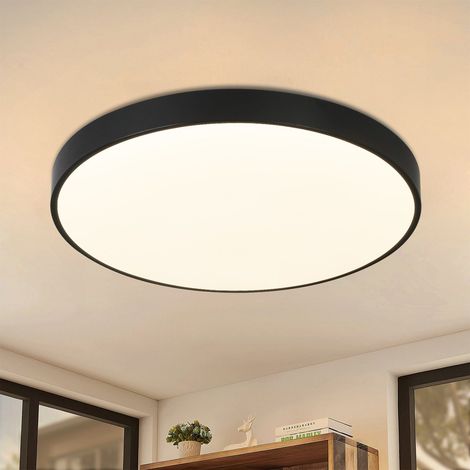 GBLY Deckenlampe LED Deckenleuchte Schlafzimmer - Schlafzimmerlampe Flach Ø28cm Küchenlampe Schwarz 3000K Badezimmerlampe IP44 Flurlampe Rund Deckenbeleuchtung Modern Badlampe für Küche Bad Flur