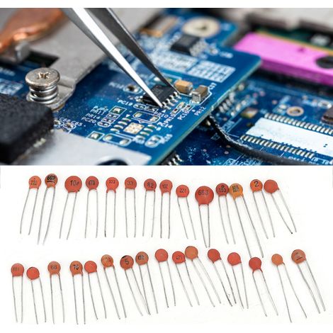 Kit d'assortiment de 600 condensateurs céramiques 50 V, 30 valeurs (2 pF à 100 nF), composants électroniques (1/5)
