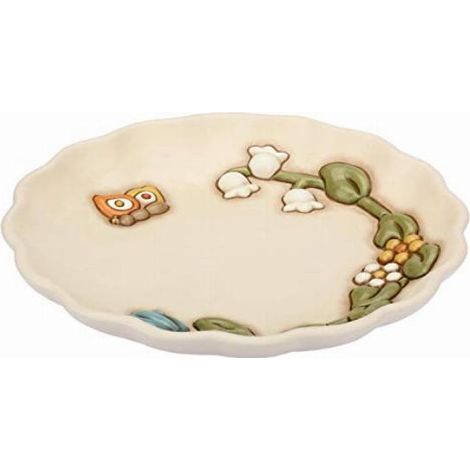 THUN - Centrotavola Decorato con Fiori e Farfalla - Accessori e Decorazioni Casa - Linea Country - Ceramica - Ø 30,4 cm (1/4)