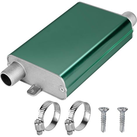 Silencieux d'échappement - 24 mm - Pour chauffage de stationnement - Avec clips épais et vis - Kit silencieux d'échappement pour systèmes d'échappement de voiture (vert)