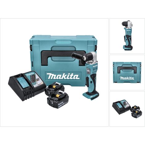 Makita DDA 351 RFJ Trapano angolare a batteria 18 V 13,5 Nm + 2x Batterie 3,0 Ah + Caricabatterie + Valigetta Makpac