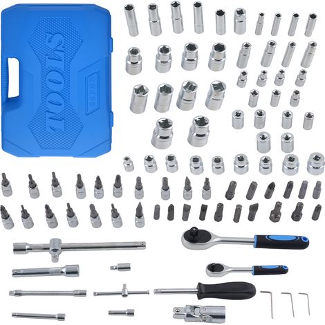 Coffret 94 Douilles Chrome Vanadium 4mm-32mm Clé à Cliquet Joint Universel (1/5)