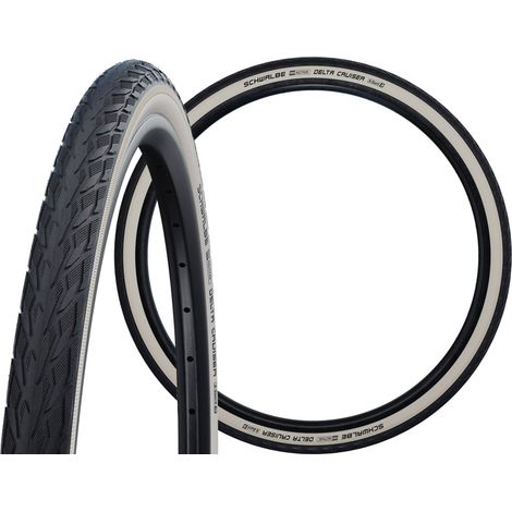 Schwalbe 37-590 DeltaCruiser Plus Active PunctureGuard E-25 Draht Green Compound whitewall-