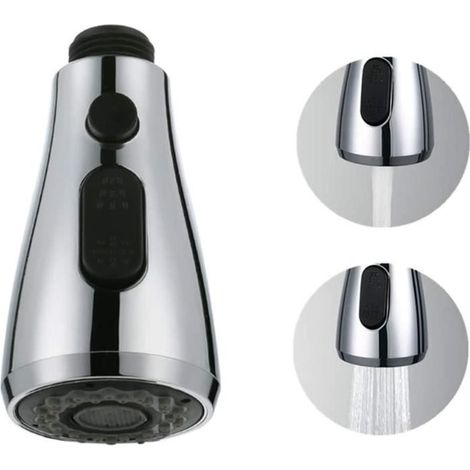 Douchette de robinet avec bouton stop - Evier cuisine - Tête pour mitigeur WC - Salle de bain universelle (1/4)