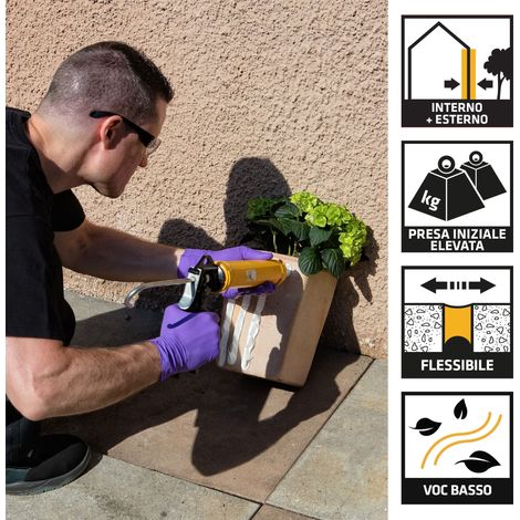 Sika - Sikaflex-118 Extreme Grab, Bianco - Adesivo monocomponente - Uso in interno ed esterno - Elevata presa iniziale - Cartuccia 290ml