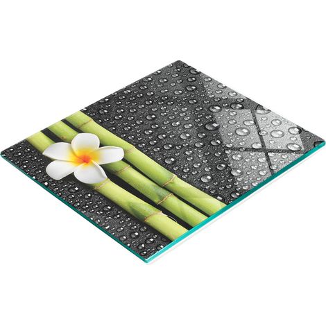 Tagliere da cucina decorativo in vetro con fiore di frangipani, 60x52 cm (1/5)