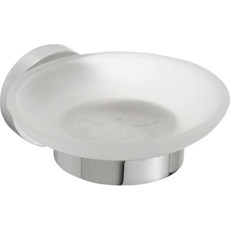 Porte-savon X-ROUND, verre dépoli, chromé (1/3)
