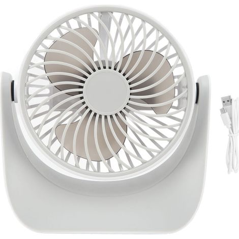 Ventilateur de Bureau USB 3 Vitesses, Base Stable Tête Orientable, Petit Ventilateur USB pour Maison Bureau École