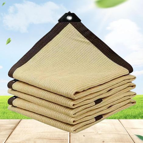 Filet d'ombrage Extérieur 1mX2m Voile ombrage Toile Ombrage Extérieur 3x3 Imperméable pour Fleurs, Pelouse, Extérieur, Pergola, Terrasse,Beige-3.0x3.0m (1/5)