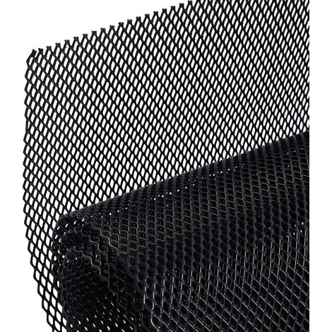 120×40cm Noir grille de course, Taille du trou de Losange de 3×6mm, grille en aluminium, universels grille de radiateur de voiture Grille d'étirement en alliage d'aluminium - Grille de course - Grill (1/5)
