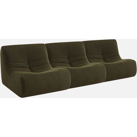 Sofá modular en borreguito texturizado, 3 plazas