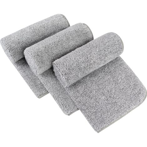 Serviette en Microfibre pour Salle de Bain Chiffon démaquillant Gant de Toilette pour Home Spa Sport Chiffon de Nettoyage Visage 40cm x 80cm Pack de 3 Gris Clair (1/5)