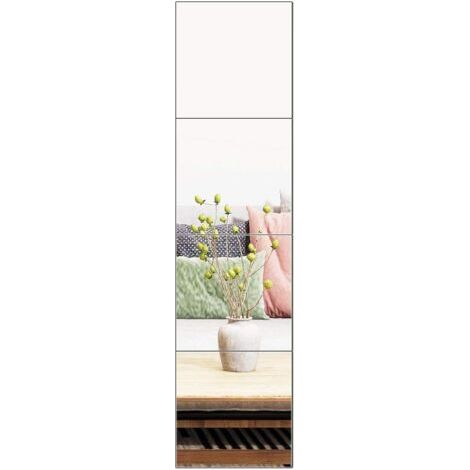 Set of 4 Square Acrylic Mirror Wall Stickers for Living Rooms, Bedrooms, Bathrooms and Gyms, 30 x 30 cm (1/5)