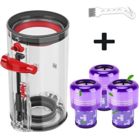 Staubbehälter und Filter kompatibel mit Dyson V11 und V15, ein Staubbehälter + 3 Ersatzfilter, auch kompatibel mit Ersatzteilen für SV14, SV17 und SV22, inklusive eines kleinen Behälters (1/5)