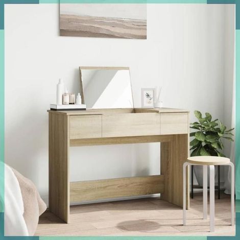 840697 Coiffeuse avec miroir chêne sonoma 100x45x76 cm (1/5)