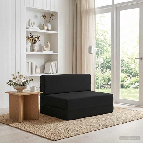 Sofá Cama Plegable Negro 70 x 80 x 60 cm Tela