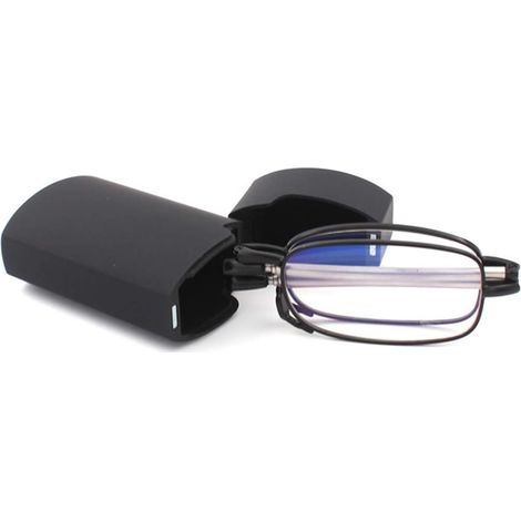 1 Paire Lunettes de lecture pliables, Acier inoxydable, Anti-lumière bleue, Sans monture, Pour homme et femme