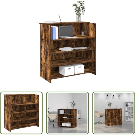 Holzwerkstoff Theke - Empfangstheke Räuchereiche 100x50x103,5 cm Holzwerkstoff (1/5)